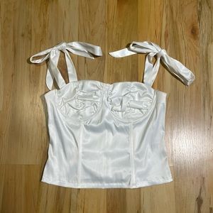 Vintage Étophe Studios White Silky Corset Top M